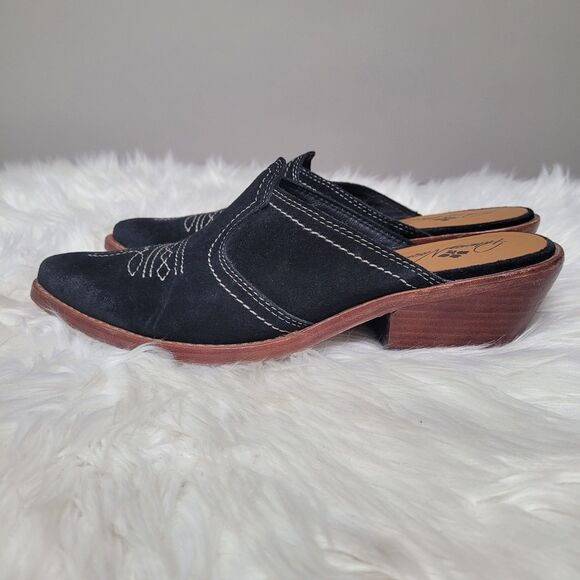 Patricia Nash Sz 8.5 Womens Battista Black Suede Pointed Toe Slip-On Mule Shoes - Picture 6 of 9